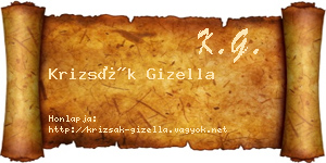 Krizsák Gizella névjegykártya