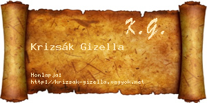Krizsák Gizella névjegykártya