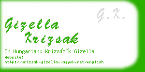 gizella krizsak business card